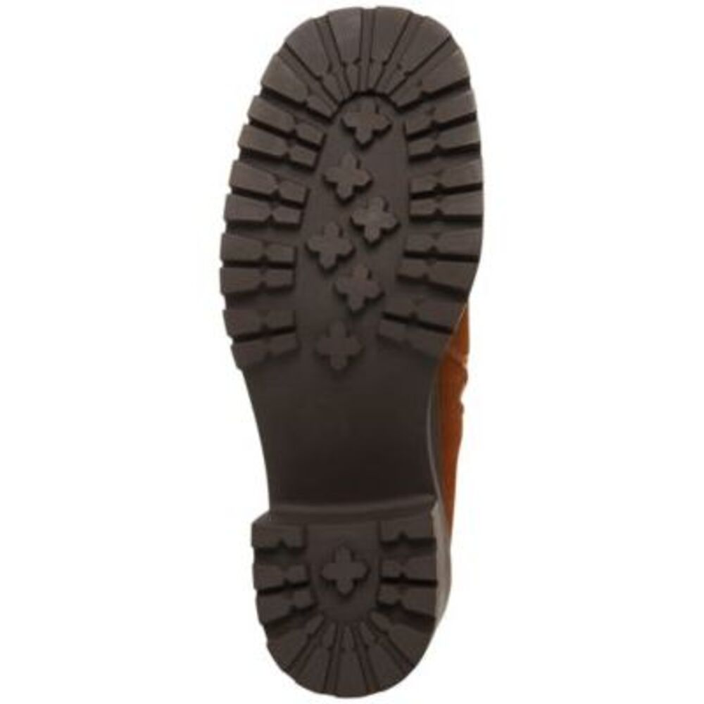 AQUA COLLEGE Womens Brown 1" Platform Raine Toe Block Heel Suede Chelsea 6 M - Picture 4 of 4